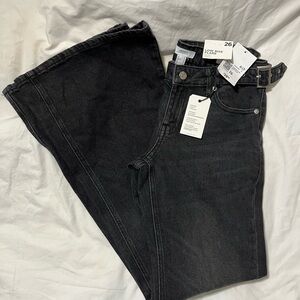 Forever 21 Black Low Rise Flare Jeans with Matching Belt